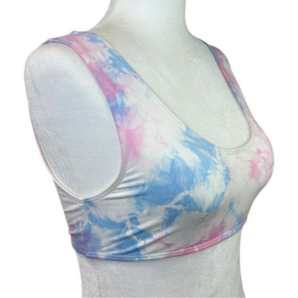 Frankies Bikinis - NWT, ‘Twenty Five’ Bikini Top, Funfetti Tie-Dye - Pink Large